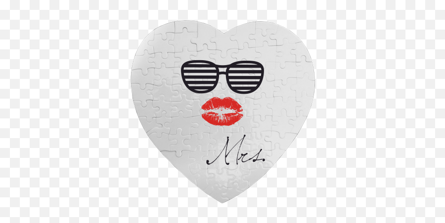 Heart Shaped Photo Puzzle 75 Pieces With Printing Mrs Swag - Illustration Png,Swag Glasses Png