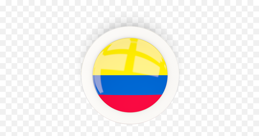 Round Carbon Icon Illustration Of Flag Colombia - Vertical Png,Colombia Icon
