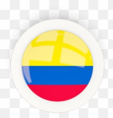 Round Carbon Icon Illustration Of Flag Colombia - Vertical png