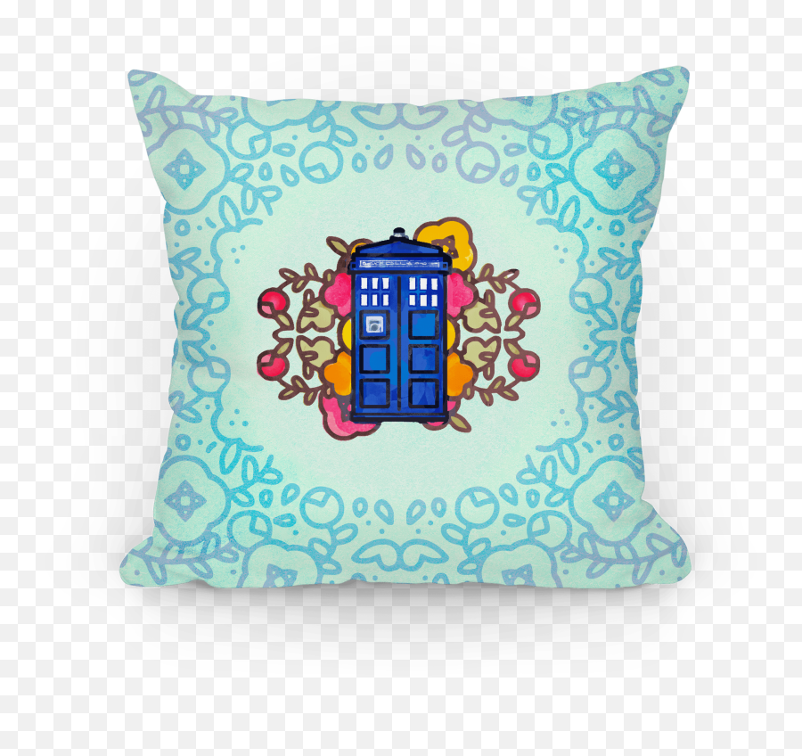 Watercolor Doctor Who Icon Tardis Pillow Pillows Lookhuman - Balklgöl Png,Icon Cases