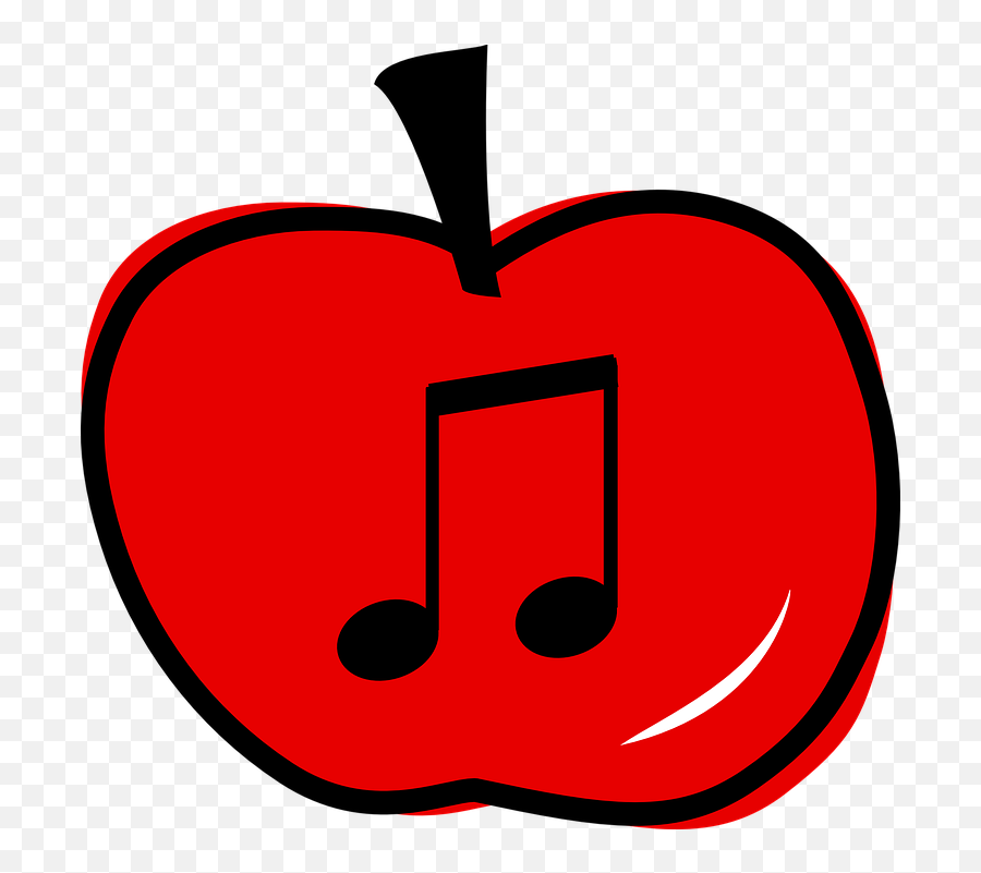 Apple Eighth Notes Clip Art - Apple Clipart Transparent Background Png,Apple Music Logo Transparent