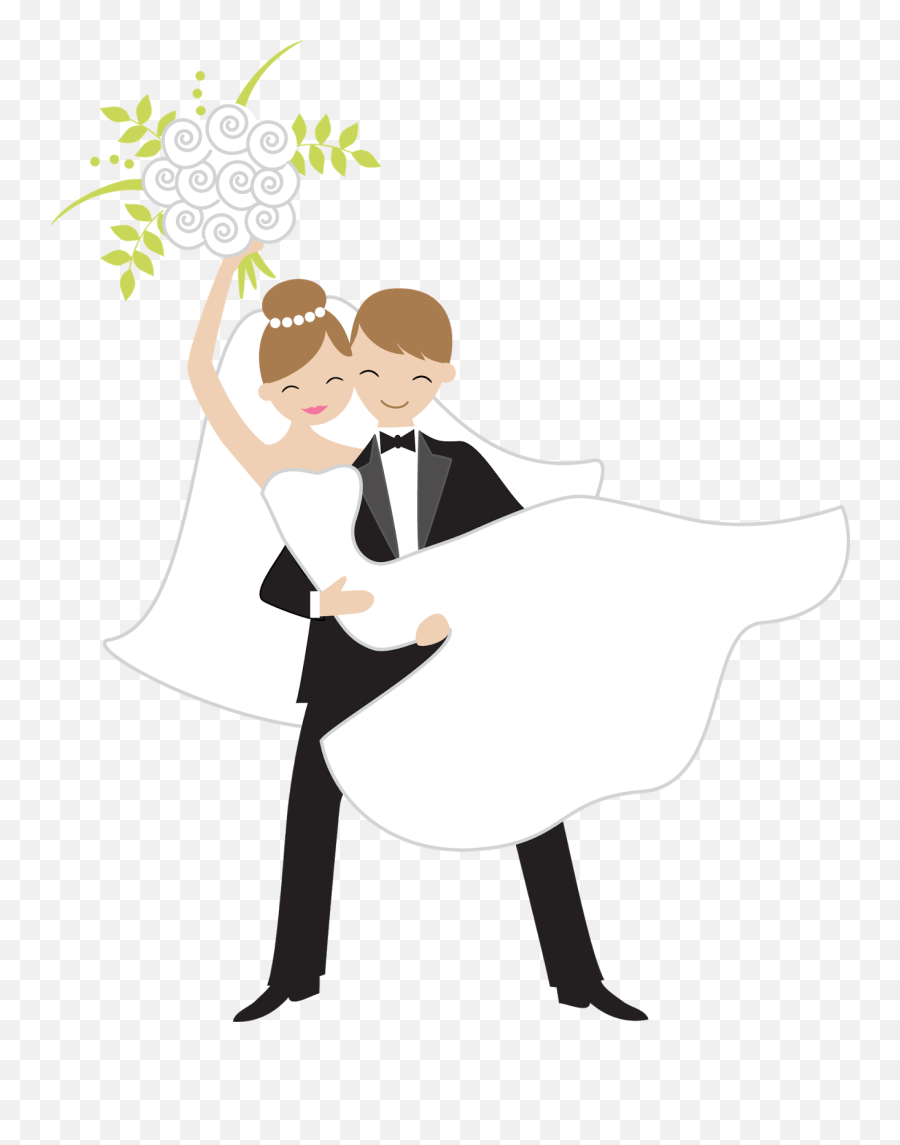 Bride Throwing The Bouquet Free Scrapbooking Images - Groom And Bride Stickers Png,Married Couple Png