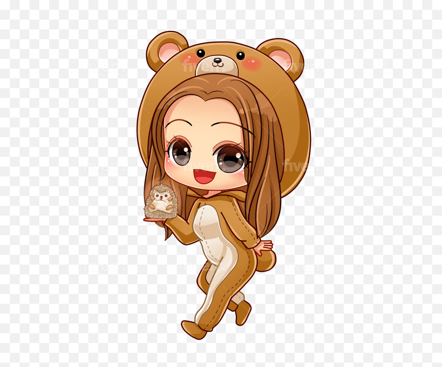 Draw You With Cute Monster Costume Chibi Style By - Data Link University Png,Geek Girl Anime Icon Transparent