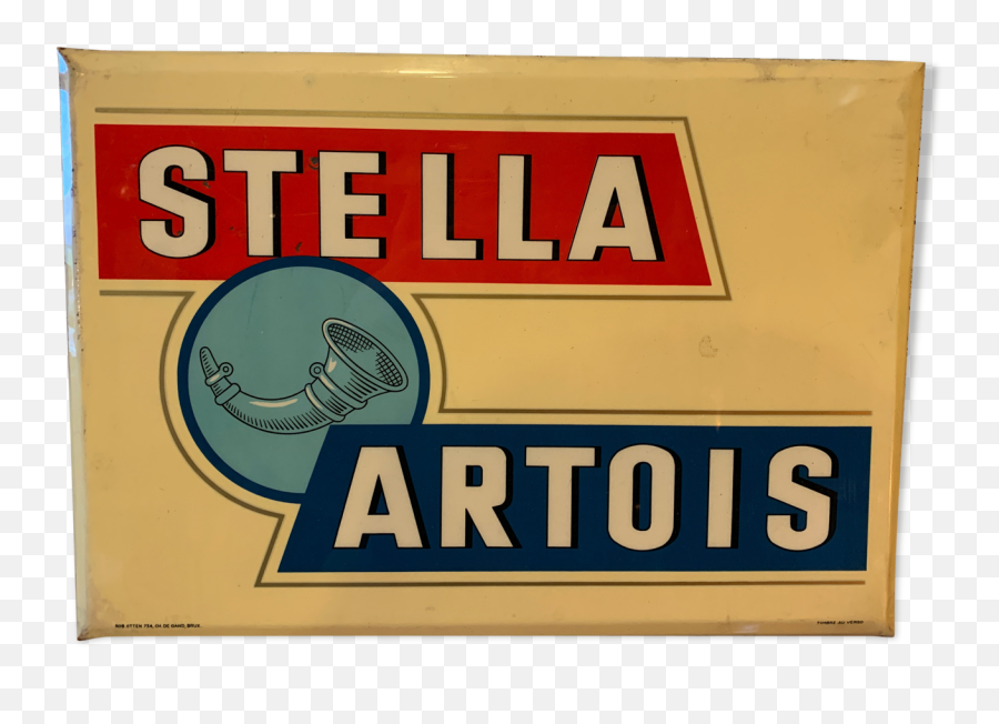 Stella Artois Advertising Plate - Iron Beige Good Condition Industrial P12a8u8k Label Png,Stella Artois Logo Png