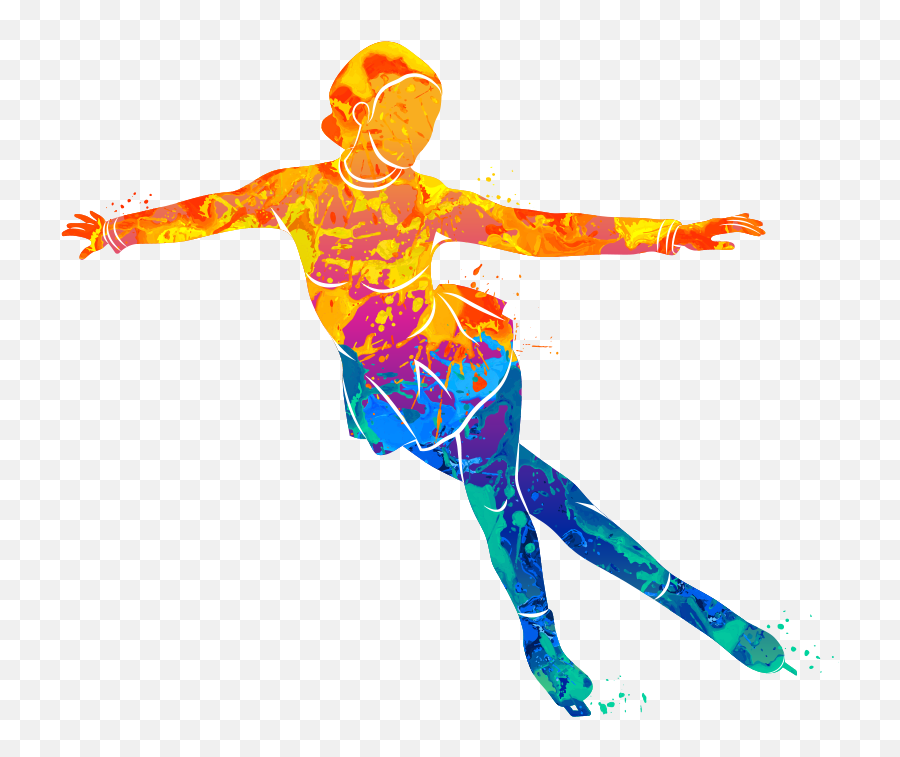 Figure Skating - Figure Skating Watercolor Clipart Full Figure Skating Png,Human Figure Png