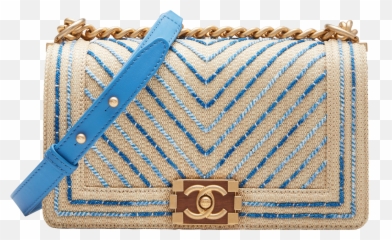 Medium Boy Chevron Cotton Mixed Fibers Shoulder Bag Beige - Crossbody png