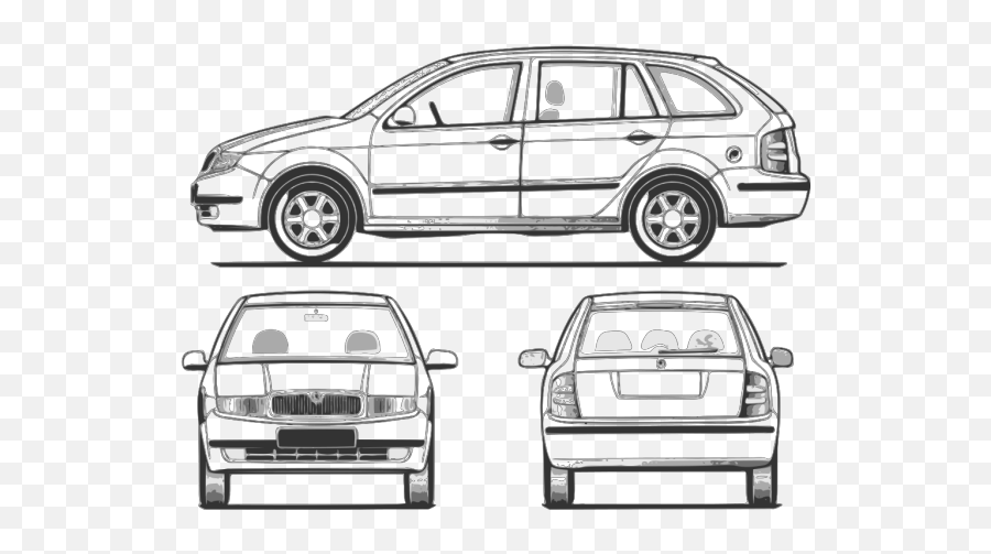 Fabia Car Back View Png Svg Clip Art For Web - Download Car Back Side Drawing,Car Icon Side