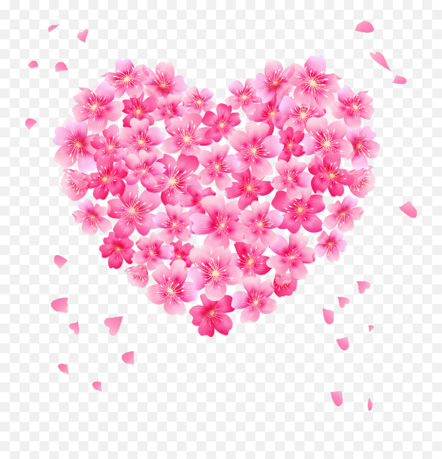 Heart Frame Png - Pink Heart Flower Border,Heart Frame Png