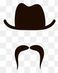Moustache Beard Clip Art - Hat And Mustache Png