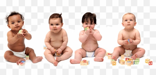 Babies In Group Transparent Png - With Background