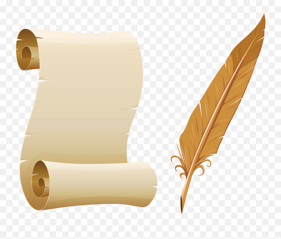 High Resolution Scroll Clipart - Paper And Quill Transparent Background Png,Scroll Png