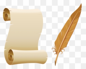 High Resolution Scroll Clipart - Paper And Quill Transparent Background png