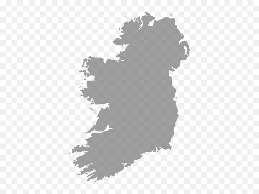 Grey Filled Map Of Ireland - Ireland Map Png,Irish Png