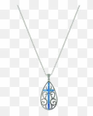 Download Cross Necklace Png - Locket PNG Image with No Oro Bianco E Topazio Azzurro Parure