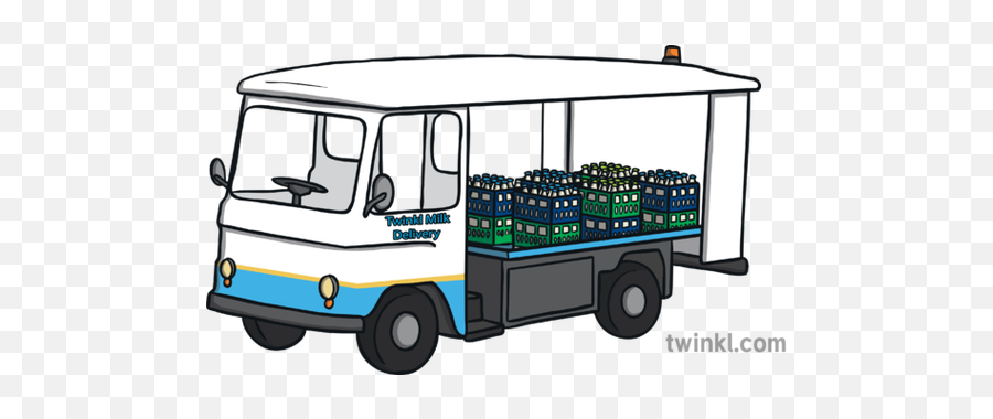 Milk Delivery Truck Illustration - Twinkl Milk Delivery Truck Png,Delivery Truck Png