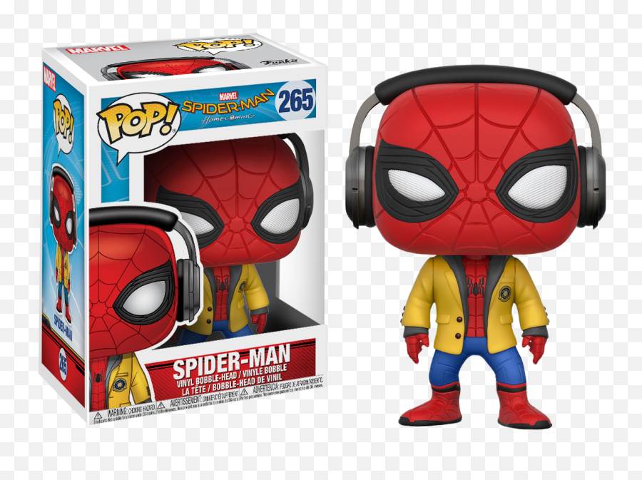 Spiderman Cartoon Png - Spider Man With Headphones Pop Vinyl Spider Man Homecoming Pop Figure,Spiderman Cartoon Png