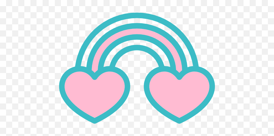 Rainbow Hearts Romantic Love Icon - Rainbow Icons Png,Rainbow Heart Png