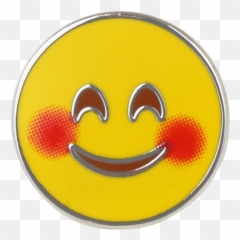 Download Hd Blush Emoji Pin - Transparent PNG Image Happy