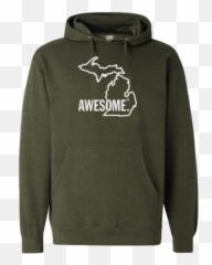 Michigan Awesome State Outline Hoodie - Pullover Png,Michigan Outline Transparent