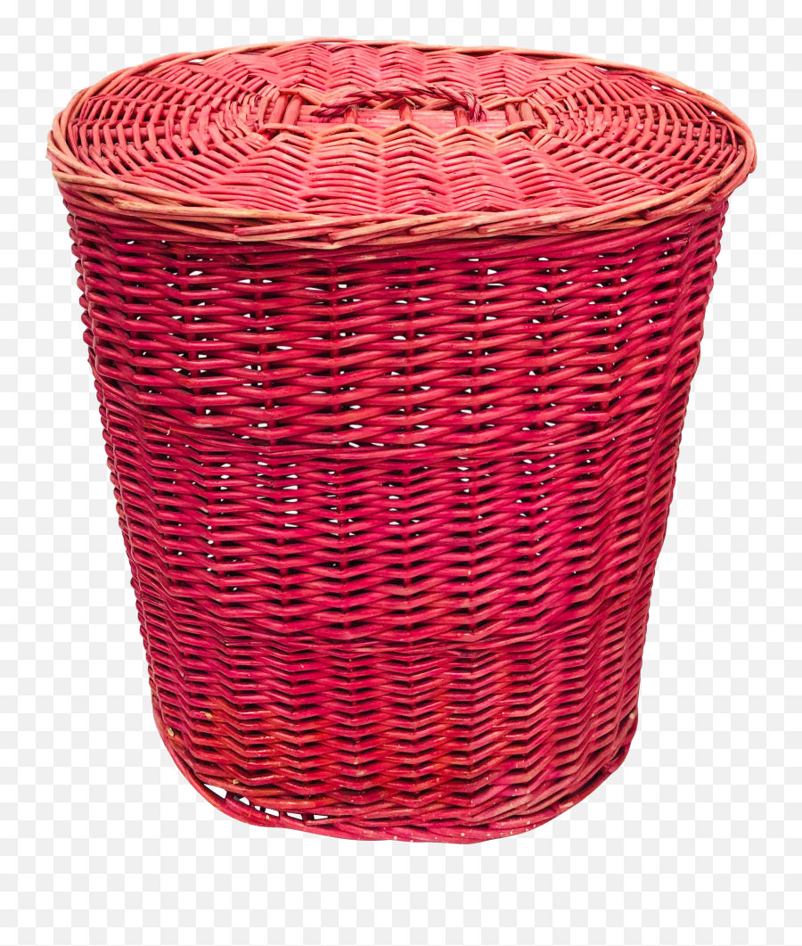 Vintage Hot Pink Woven Wicker Laundry - Solid Png,Laundry Basket Png