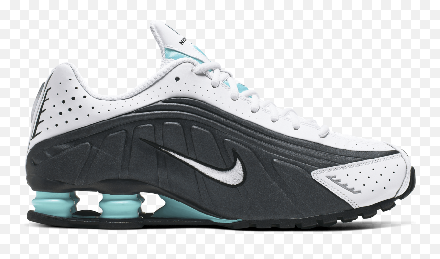 Nike Mens Shox R4 Lifestyle Shoe White - Round Toe Png,Nike Battery Icon