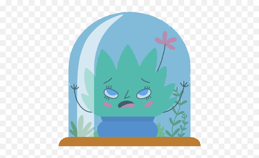 Desperate Succulent Plant Trapped In A Bell Jar Gif - Florafriends Scared Dome Discover U0026 Share Gifs Fictional Character Png,Trapped Icon