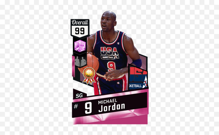 92 Michael Jordan 99 - Nba 2k17 Myteam Pink Diamond Card Michael Jordan Pink Diamond Png,Michael Jordan Png