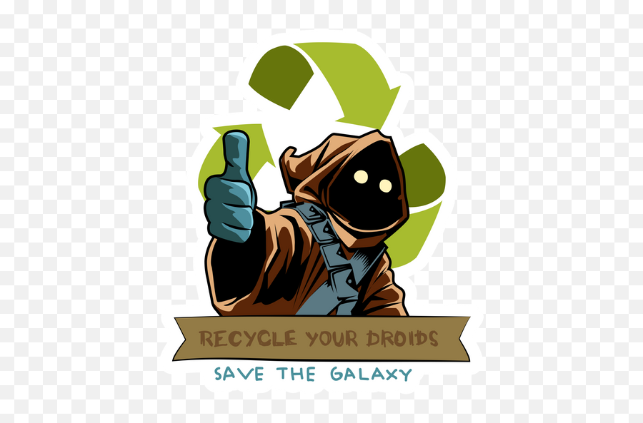 Star Wars Jawa Recycle Sticker - Sticker Mania Turkish Restaurant In Dhaka Png,Porg Icon Png