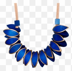 Leaf Wood Necklace With Handpainted Gold Trim - Necklace Png,Gold Trim Png