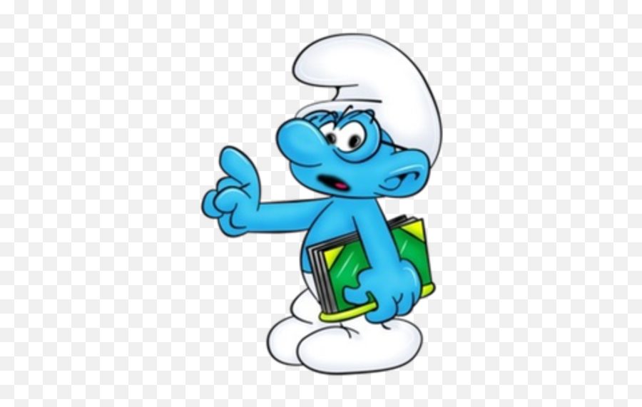 Baby Smurf Carrying Book Free Images - Vector Nerdy Smurf Png,Smurf Png