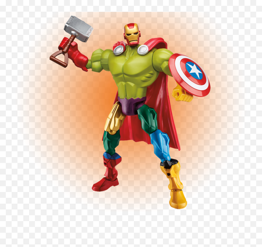 City Super Hero Series Masher Action Figure Comic Superhero - All Avengers Mixed Together Png,Iron Man Comic Png