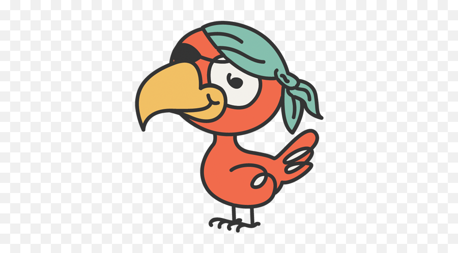 Pirate Parrot Kids Sticker - Siluetas De Piratas Infantiles Png,Pirate Parrot Png