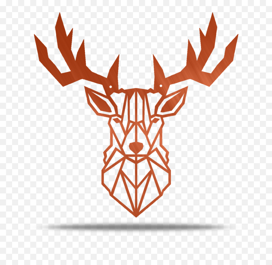 Geometric Deer Metal Wall Art U2013 Lakewood - Metal Deer Head Png,Deer Antlers Png
