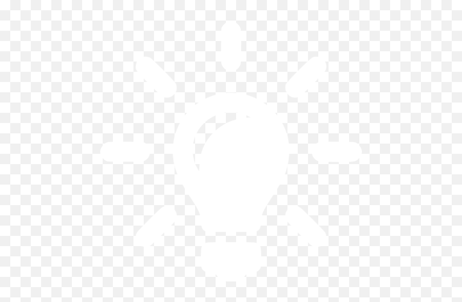White Idea Icon - Light Bulb Png White,Lightbulb Transparent Background