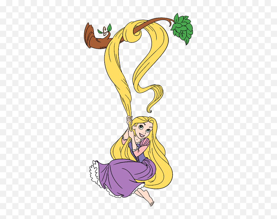 Tangled Clip Art Disney Galore - Disney Rapunzel Hanging From Hair Png,Rapunzel Transparent