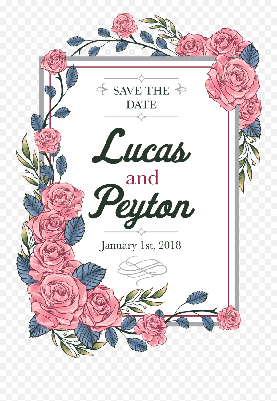 Download Hd Jessie And Ryanu0027s Floral Watercolor Save The - Wedding Invitation For Mobile Png,Date Png