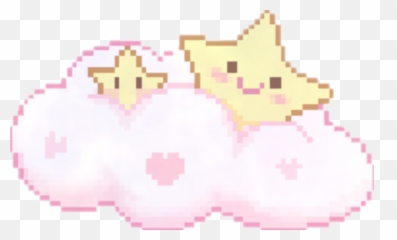 Cute Pixel Cloud Png - Cute Pastel Cloud Transparent,Pixel Star Png