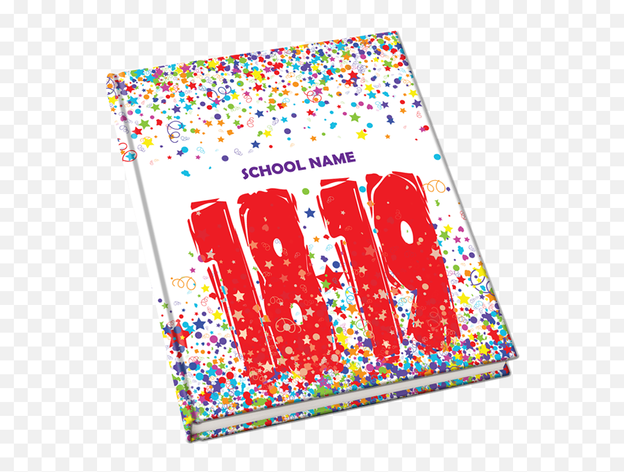 Download Confetti Celebration Yearbook Cover Creative - Yearbook Png,Red Confetti Png
