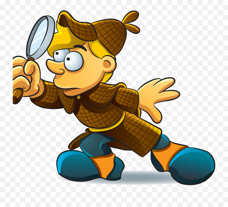 Magnifying Glass Clip Art - Looking Through Magnifying Glass Investigate Cartoon Png,Magnifying Glass Clipart Png