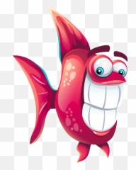Funny Cartoon Fish - Cute Png Clipart Full Size
