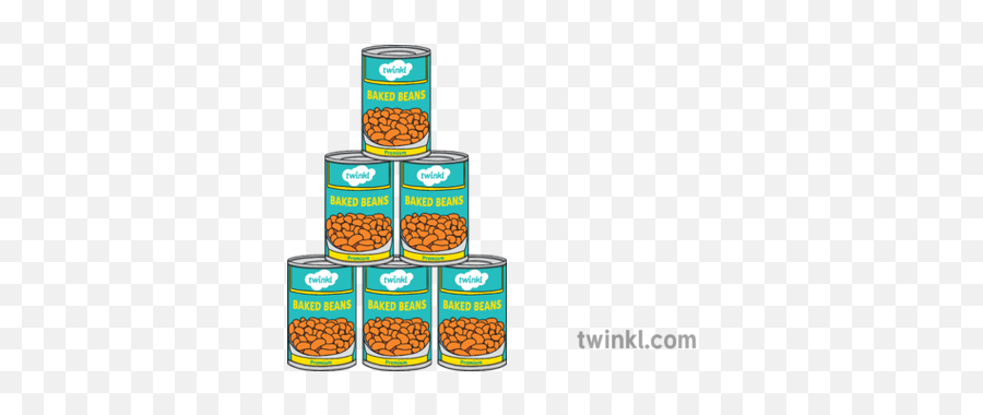 Pyramid Of Tins Beans Illustration - Twinkl Food Storage Png,Baked Beans Png