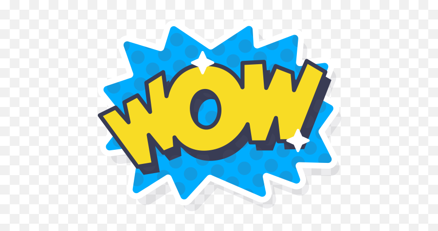 Word Wow Sticker Layer Free Icon Of - Wow Sticker Png,Wow Emoji Png