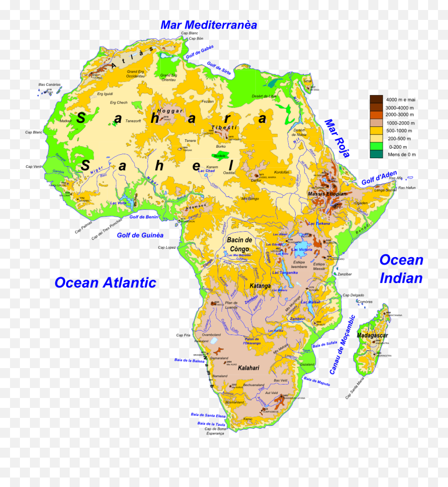 Topografia Dau Continent African - Dawladaha Afrika Png,African Png