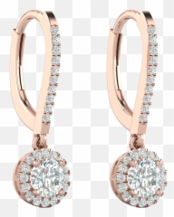 Alora - Halo Diamond Earrings Solid Png,Diamond Earrings Png