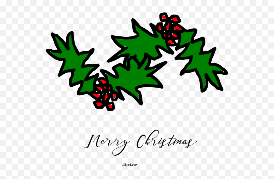 Holidays Holly Leaf Plant For Christmas - Christmas Clipart Clip Art Png,Merry Christmas Transparent