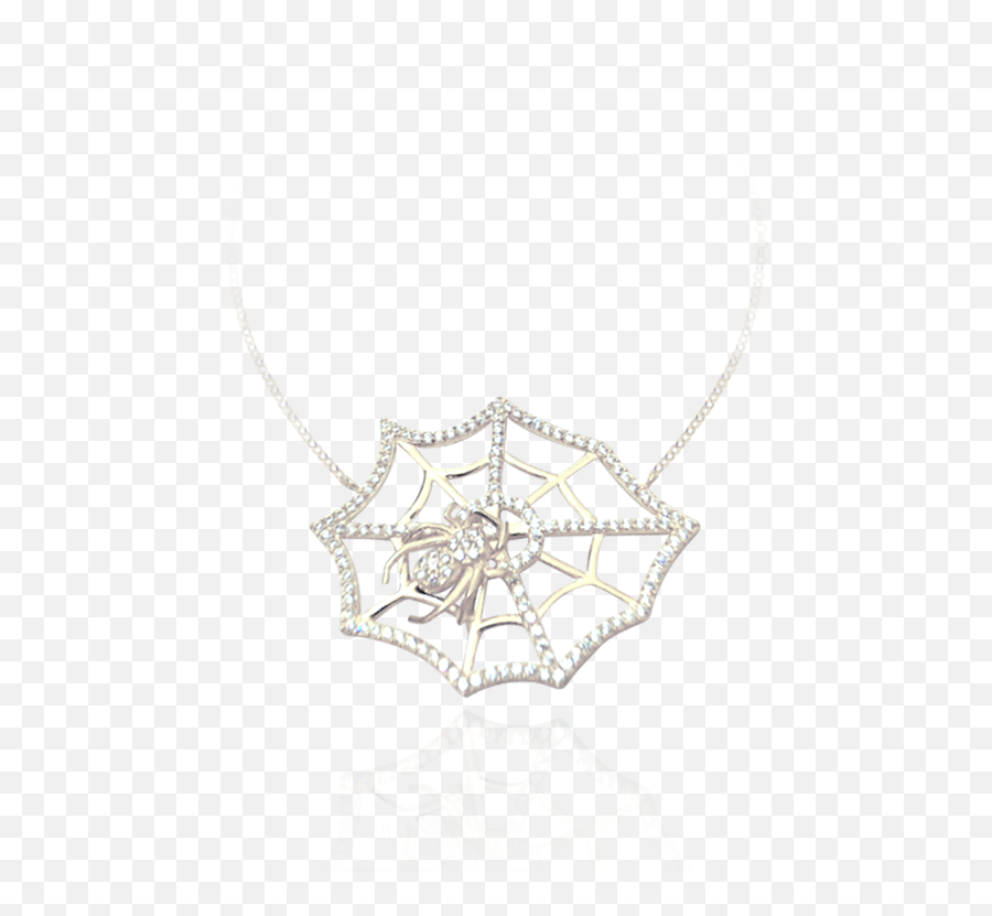 Download Small Hanging Web With Spider Necklace - Hanging Solid Png,Hanging Spider Png