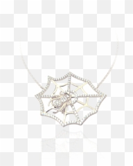 Download Small Hanging Web With Spider Necklace - Solid png