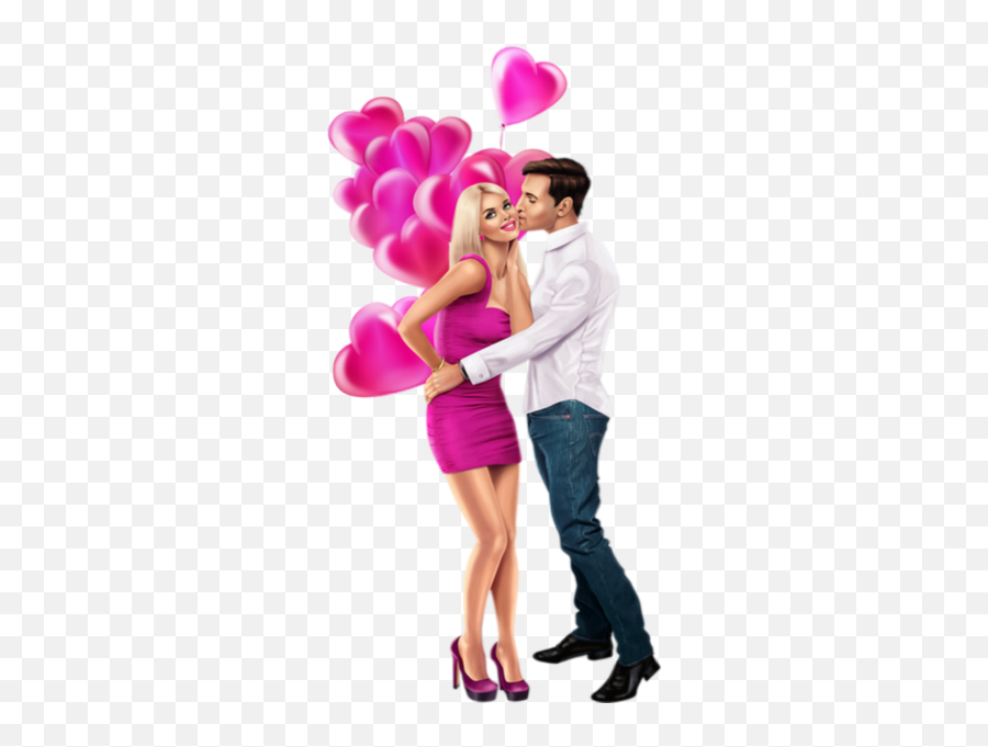 Couple Kissing With Hearts - Png Images Hug Love Couple,Kissing Png