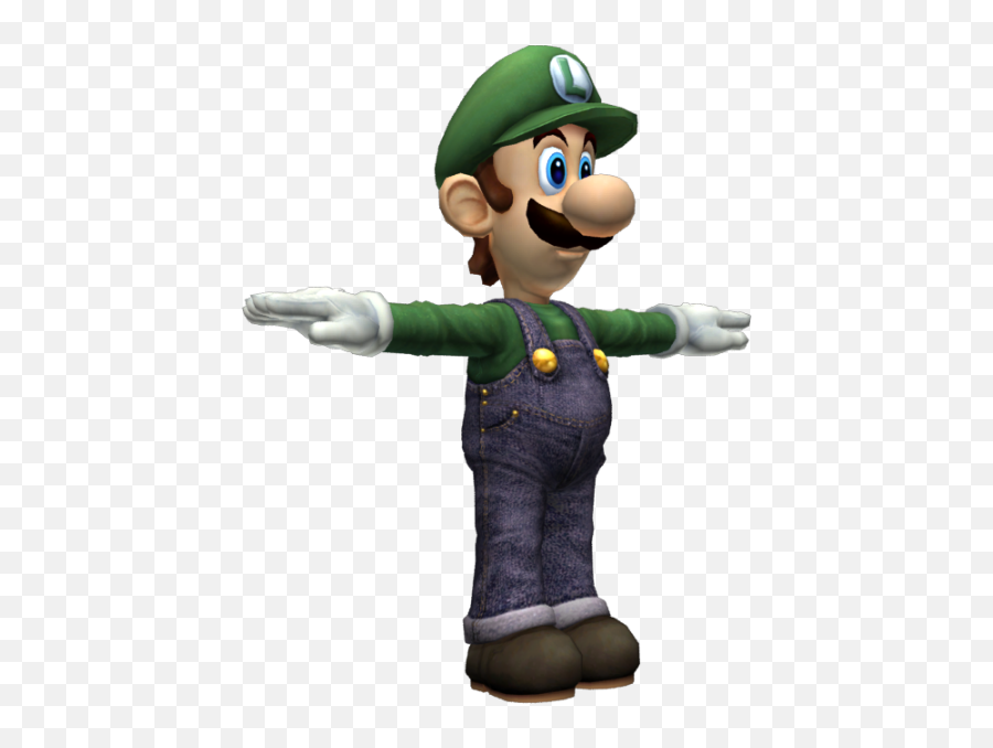 Wii - T Pose Mario Transparent Png,Luigi Head Png