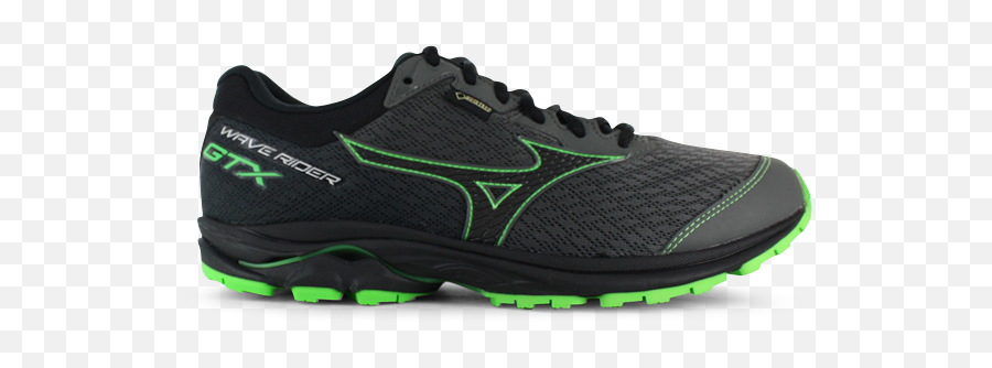 Download Mizuno Wave Rider 22 Gtx Mens Gunmetal Green Slime - Nike Free Png,Green Slime Png